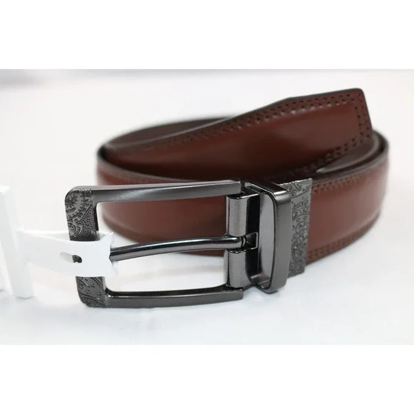 Robert Graham BAROLO REVERSIBLE BELT Tan/Brown Leather Men's Size: 34 $98 - Picture 1 of 6